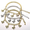 Oro Laminado Charm Bracelet, Gold Filled Style Teddy Bear and Hollow Design, Diamond Cutting Finish, Golden Finish, 03.63.1815.08 (05 MM Thickness, 8 Inches Length)
