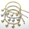 Rhodium Gold Filled Charm Bracelet, Teddy Bear and Hollow Design, Diamond Cutting Finish, Rhodium Finish, 03.63.1815.2.08 (05 MM Thickness, 8 Inches Length)
