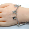 Rhodium Gold Filled Charm Bracelet, Butterfly and Hollow Design, Diamond Cutting Finish, Rhodium Finish, 03.63.1816.2.08 (05 MM Thickness, 8 Inches Length)