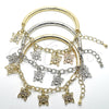Rhodium Gold Filled Charm Bracelet, Butterfly and Hollow Design, Diamond Cutting Finish, Rhodium Finish, 03.63.1816.2.08 (05 MM Thickness, 8 Inches Length)