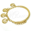 Oro Laminado Charm Bracelet, Gold Filled Style Anchor and Hollow Design, Diamond Cutting Finish, Golden Finish, 03.63.1818.08 (05 MM Thickness, 8 Inches Length)