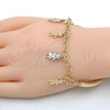 Oro Laminado Charm Bracelet, Gold Filled Style Little Girl and Little Boy Design, Diamond Cutting Finish, Tricolor, 03.63.1819.1.08 (05 MM Thickness, 8 Inches Length)