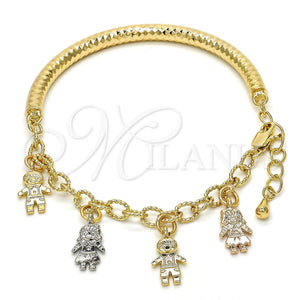 Gold Filled Bracelet — Charm Bracelet Little Girl and Little Boy Design — main product view — SKU 118527 | Oro Laminado brazalete — Charm Bracelet Little Girl and Little Boy diseño — SKU 118527