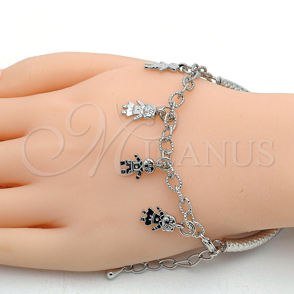 White Gold Filled Bracelet — Charm Bracelet Little Girl and Little Boy Design — alternate product view — SKU 118528 | Oro Laminado Blanco brazalete — Charm Bracelet Little Girl and Little Boy diseño — SKU 118528