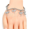 Rhodium Gold Filled Charm Bracelet, Dragon-Fly and Hollow Design, Diamond Cutting Finish, Rhodium Finish, 03.63.1821.2.08 (05 MM Thickness, 8 Inches Length)