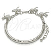 Rhodium Gold Filled Charm Bracelet, Dragon-Fly and Hollow Design, Diamond Cutting Finish, Rhodium Finish, 03.63.1821.2.08 (05 MM Thickness, 8 Inches Length)