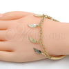 Oro Laminado Charm Bracelet, Gold Filled Style Hollow Design, Diamond Cutting Finish, Golden Finish, 03.63.1822.08 (05 MM Thickness, 8 Inches Length)