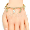 Oro Laminado Charm Bracelet, Gold Filled Style Hollow Design, Diamond Cutting Finish, Golden Finish, 03.63.1822.08 (05 MM Thickness, 8 Inches Length)