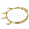Oro Laminado Charm Bracelet, Gold Filled Style Hollow Design, Diamond Cutting Finish, Golden Finish, 03.63.1822.08 (05 MM Thickness, 8 Inches Length)