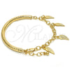Oro Laminado Charm Bracelet, Gold Filled Style Hollow Design, Diamond Cutting Finish, Golden Finish, 03.63.1822.08 (05 MM Thickness, 8 Inches Length)