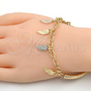 Oro Laminado Charm Bracelet, Gold Filled Style Hollow Design, Diamond Cutting Finish, Tricolor, 03.63.1822.1.08 (05 MM Thickness, 8 Inches Length)