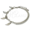 Rhodium Gold Filled Charm Bracelet, Hollow Design, Diamond Cutting Finish, Rhodium Finish, 03.63.1822.2.08 (05 MM Thickness, 8 Inches Length)