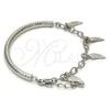 Rhodium Gold Filled Charm Bracelet, Hollow Design, Diamond Cutting Finish, Rhodium Finish, 03.63.1822.2.08 (05 MM Thickness, 8 Inches Length)