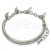 Rhodium Gold Filled Charm Bracelet, Hollow Design, Diamond Cutting Finish, Rhodium Finish, 03.63.1822.2.08 (05 MM Thickness, 8 Inches Length)
