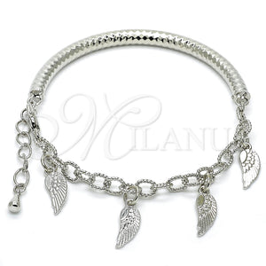 White Gold Filled Bracelet — Charm Bracelet Hollow Design Diamond Cutting 03.63. 05 — main product view — SKU 118537 | Oro Laminado Blanco brazalete — Charm Bracelet Hollow diseño Diamond Cutting 03.63. 05 — SKU 118537