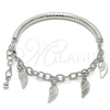 Rhodium Gold Filled Charm Bracelet, Hollow Design, Diamond Cutting Finish, Rhodium Finish, 03.63.1822.2.08 (05 MM Thickness, 8 Inches Length)