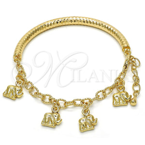 Gold Filled Bracelet — Charm Bracelet Elephant and Hollow Design Diamond Cutting — main product view — SKU 118541 | Oro Laminado brazalete — Charm Bracelet Elephant and Hollow diseño Diamond Cutting — SKU 118541
