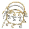 Oro Laminado Charm Bracelet, Gold Filled Style Elephant and Hollow Design, Diamond Cutting Finish, Golden Finish, 03.63.1824.08 (05 MM Thickness, 8 Inches Length)