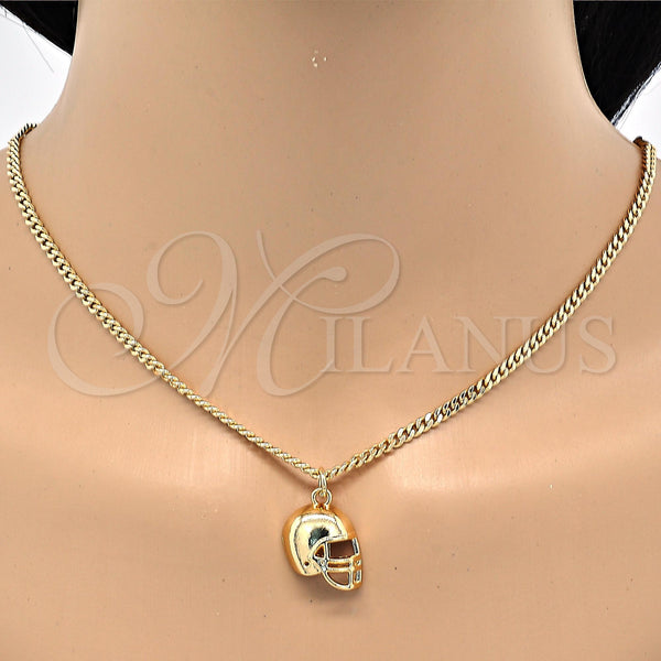 Gold Filled Ring — Earring and Pendant Children Set Miami Cuban Design — alternate product view — SKU 118557 | Oro Laminado anillo — Earring and Pendant Children Set Miami Cuban diseño — SKU 118557
