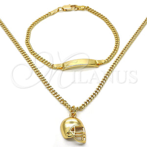 Gold Filled Ring — Earring and Pendant Children Set Miami Cuban Design — main product view — SKU 118557 | Oro Laminado anillo — Earring and Pendant Children Set Miami Cuban diseño — SKU 118557