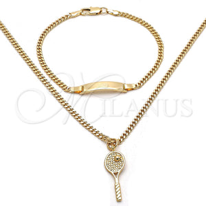 Gold Filled Ring — Earring and Pendant Children Set Miami Cuban Design — main product view — SKU 118558 | Oro Laminado anillo — Earring and Pendant Children Set Miami Cuban diseño — SKU 118558