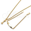 Oro Laminado Earring and Pendant Children Set, Gold Filled Style Miami Cuban Design, Polished, Golden Finish, 06.63.0194