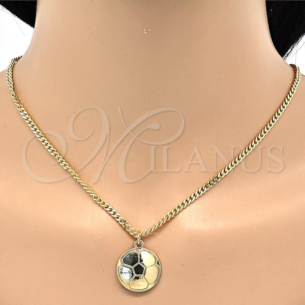 Gold Filled Ring — Necklace and Earring Ball and Miami Cuban Design — alternate product view — SKU 118564 | Oro Laminado anillo — Necklace and Earring Ball and Miami Cuban diseño — SKU 118564