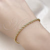 Oro Laminado Basic Bracelet, Gold Filled Style Rope Design, Polished, Golden Finish, 04.213.0105.07 (03 MM Thickness, 7 Inches Length)
