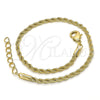 Oro Laminado Basic Bracelet, Gold Filled Style Rope Design, Polished, Golden Finish, 04.213.0105.07 (03 MM Thickness, 7 Inches Length)