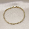 Oro Laminado Basic Bracelet, Gold Filled Style Rope Design, Polished, Golden Finish, 04.213.0105.07 (03 MM Thickness, 7 Inches Length)