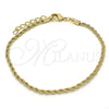 Oro Laminado Basic Bracelet, Gold Filled Style Rope Design, Polished, Golden Finish, 04.213.0105.07 (03 MM Thickness, 7 Inches Length)