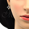 Oro Laminado Stud Earring, Gold Filled Style Teardrop Design, with Sapphire Blue and White Cubic Zirconia, Polished, Golden Finish, 02.217.0081.4 *PROMO*
