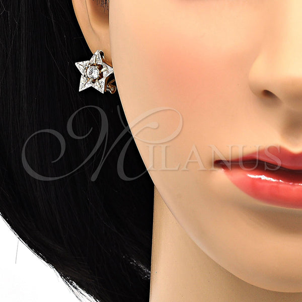 Gold Filled Ring — Stud Earring Star Design with White Cubic Zirconia — alternate product view — SKU 118590 | Oro Laminado anillo — Stud Earring estrella diseño with blanco Cubic Zirconia — SKU 118590