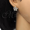 Oro Laminado Stud Earring, Gold Filled Style Star Design, with White Cubic Zirconia, Polished, Golden Finish, 02.217.0082 *PROMO*