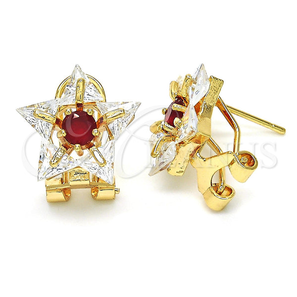 Gold Filled Ring — Stud Earring Star Design with Ruby and White — main product view — SKU 118591 | Oro Laminado anillo — Stud Earring estrella diseño with Ruby and blanco — SKU 118591