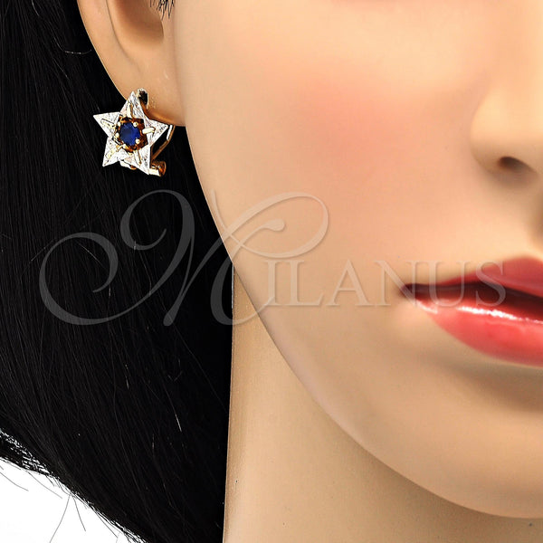 Gold Filled Ring — Stud Earring Star Design with Sapphire Blue and — alternate product view — SKU 118594 | Oro Laminado anillo — Stud Earring estrella diseño with Sapphire Blue and — SKU 118594