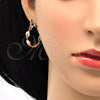 Oro Laminado Medium Hoop, Gold Filled Style Twist Design, Polished, Golden Finish, 02.170.0207.1.30