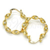 Oro Laminado Medium Hoop, Gold Filled Style Twist Design, Polished, Golden Finish, 02.170.0207.1.30