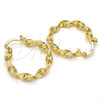 Oro Laminado Medium Hoop, Gold Filled Style Twist Design, Polished, Golden Finish, 02.170.0207.1.30