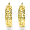 Oro Laminado Medium Hoop, Gold Filled Style Diamond Cutting Finish, Golden Finish, 02.170.0214.30