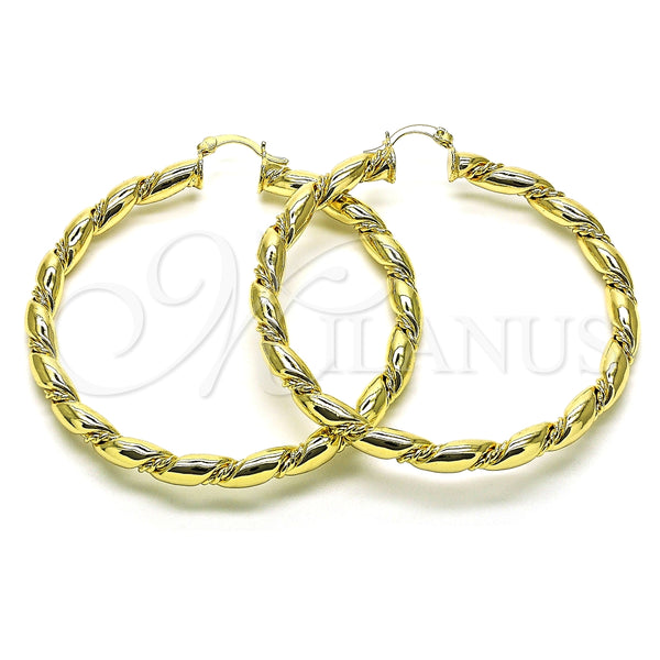 Oro Laminado Large Hoop, Gold Filled Style Polished, Golden Finish, 02.170.0215.60