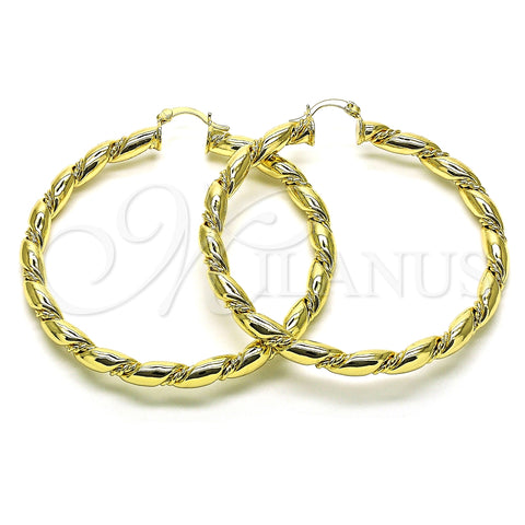 Oro Laminado Large Hoop, Gold Filled Style Polished, Golden Finish, 02.170.0215.60