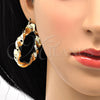Oro Laminado Large Hoop, Gold Filled Style Twist and Hollow Design, Polished, Golden Finish, 02.170.0218.50