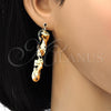 Oro Laminado Large Hoop, Gold Filled Style Twist and Hollow Design, Polished, Golden Finish, 02.170.0218.50