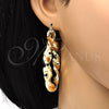 Oro Laminado Large Hoop, Gold Filled Style Twist and Hollow Design, Polished, Golden Finish, 02.170.0218.60