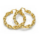Argolla Grande 02.170.0218.60 Oro Laminado, Diseño de Torcido y Hueco, Pulido, Tono Dorado
