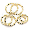 Oro Laminado Large Hoop, Gold Filled Style Twist and Hollow Design, Polished, Golden Finish, 02.170.0218.60