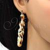 Oro Laminado Extra Large Hoop, Gold Filled Style Twist and Hollow Design, Polished, Golden Finish, 02.170.0218.70