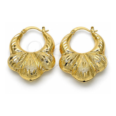 Oro Laminado Medium Hoop, Gold Filled Style Diamond Cutting Finish, Golden Finish, 02.170.0224.30