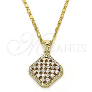 Gold Filled Necklace — Pendant Necklace with White Cubic Zirconia Polished 04.94. — main product view — SKU 118714 | Oro Laminado collar — Pendant Necklace with blanco Cubic Zirconia pulido 04.94. — SKU 118714